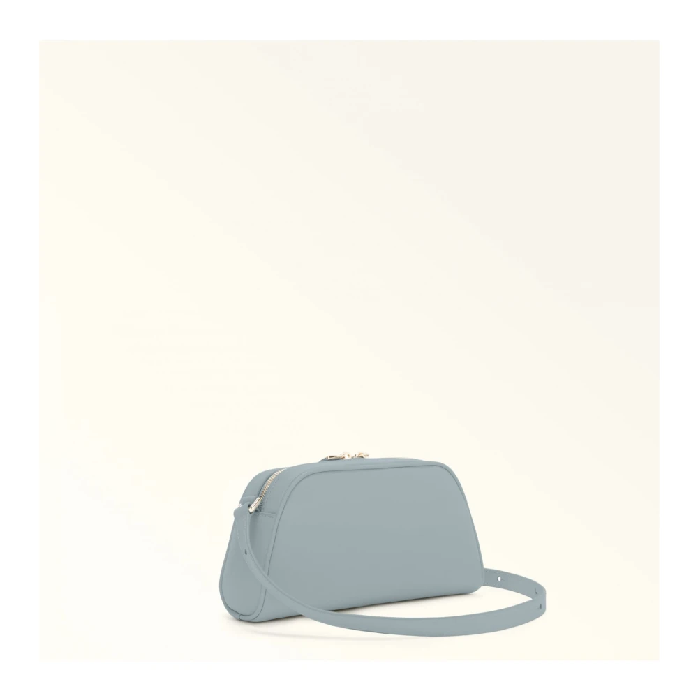 Furla Lichtblauwe Leren Schoudertas Gray Dames