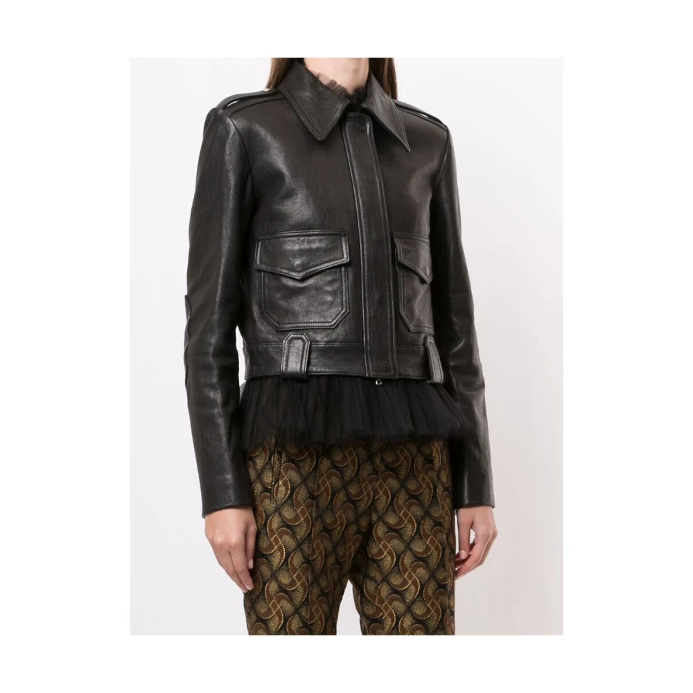 Khaite Zwarte lamsskin Cordelia leren jas Black Dames