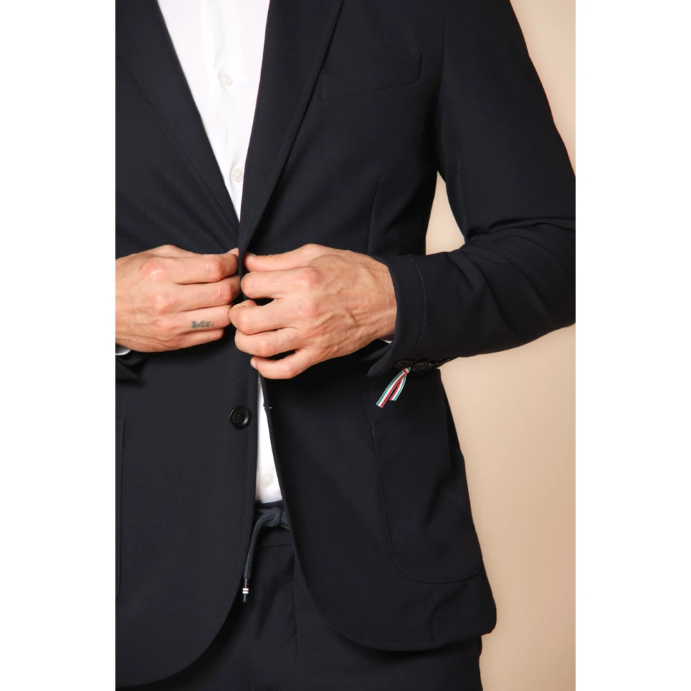 Mason's Dynamische blazer in stretch jersey Blue Heren