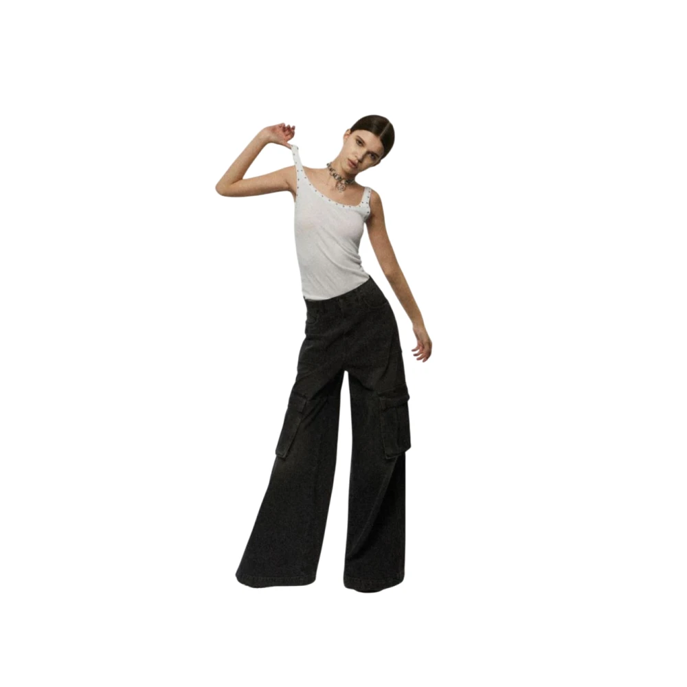 Aniye By Cargo denim broek met coole wijde pijpen Black Dames