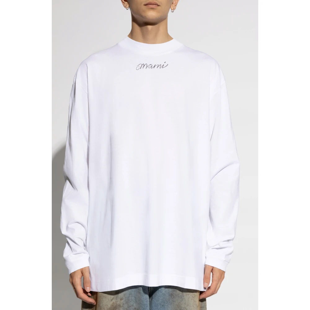 Marni Lange mouw T-shirt White Heren