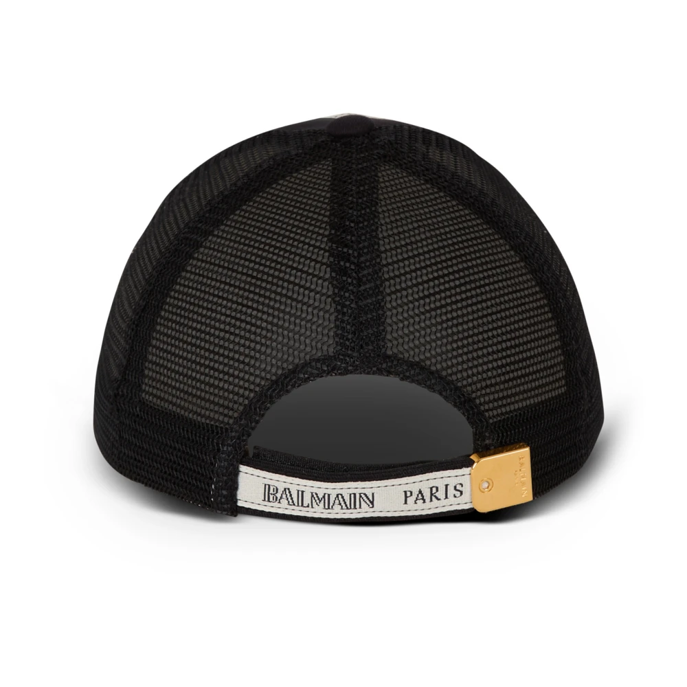 Balmain Katoenen pet met lintmotief Black Dames