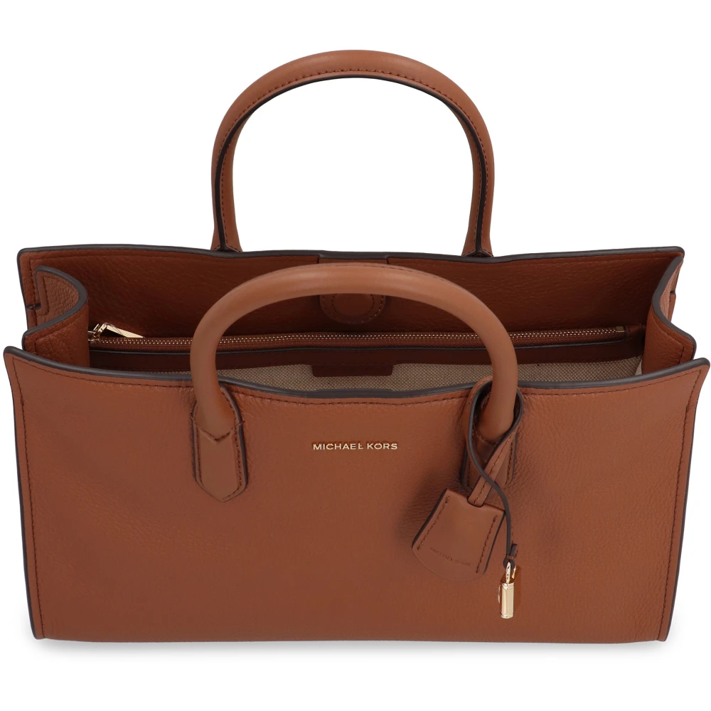 Michael Kors Handtas van gekorreld leer met metalen hangslot Brown Dames