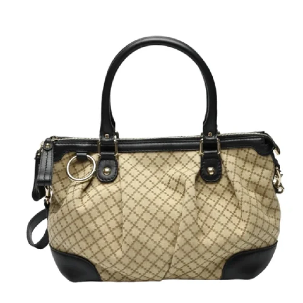 Gucci Vintage Pre-owned Canvas gucci-bags Beige Dames