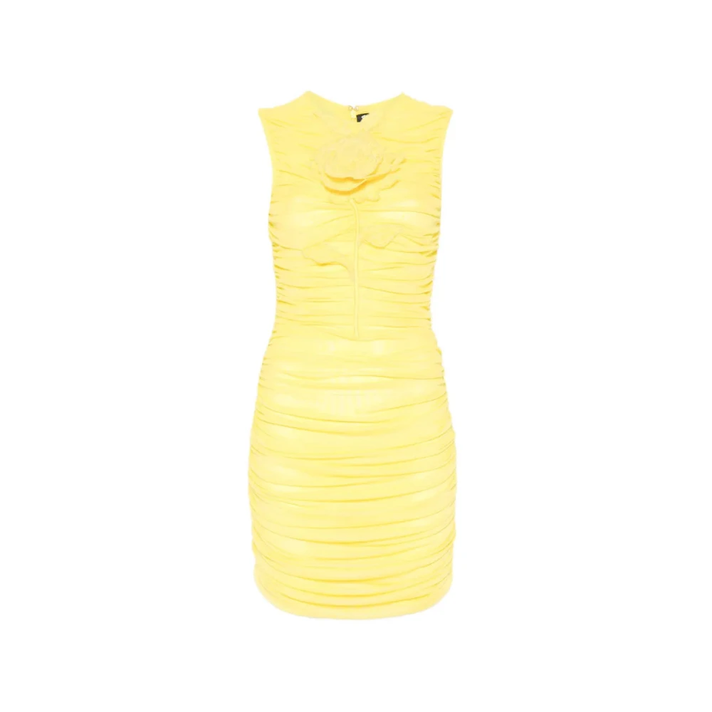 David Koma Yellow Party Dresses, Female, S, Ruched Mini Dress