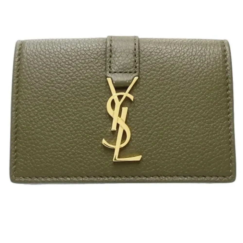 Saint Laurent Vintage Pre-owned Leather wallets Green Dames