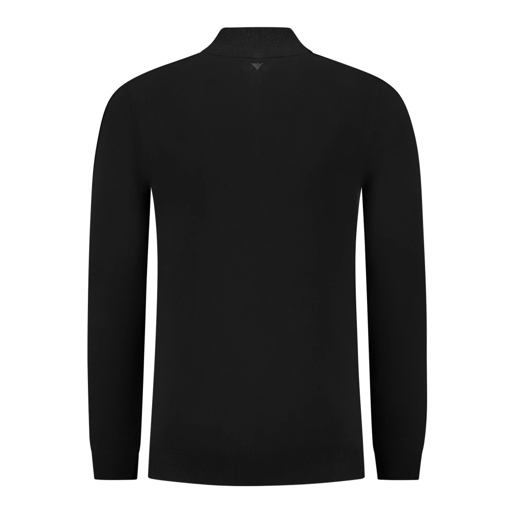 Pure Path Essentiële Gebreide Half-Zip Trui Black Heren
