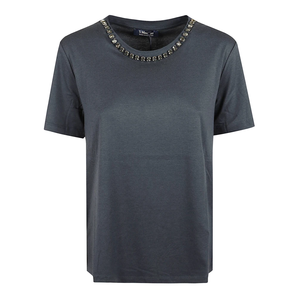 Max Mara , T-Shirts, Female, Blue, S, T-Shirt Bingo