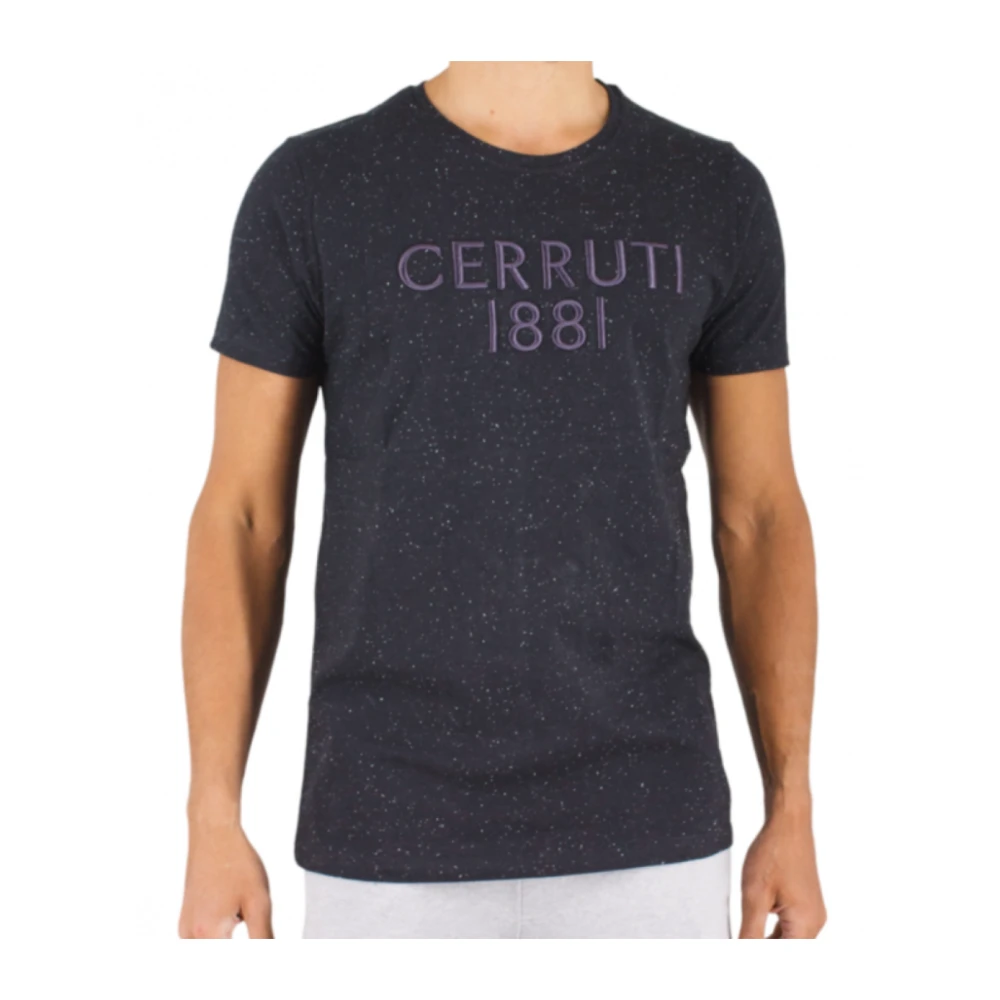 Cerruti 1881 Geborduurd Logo T-shirt Coloratura Black Heren
