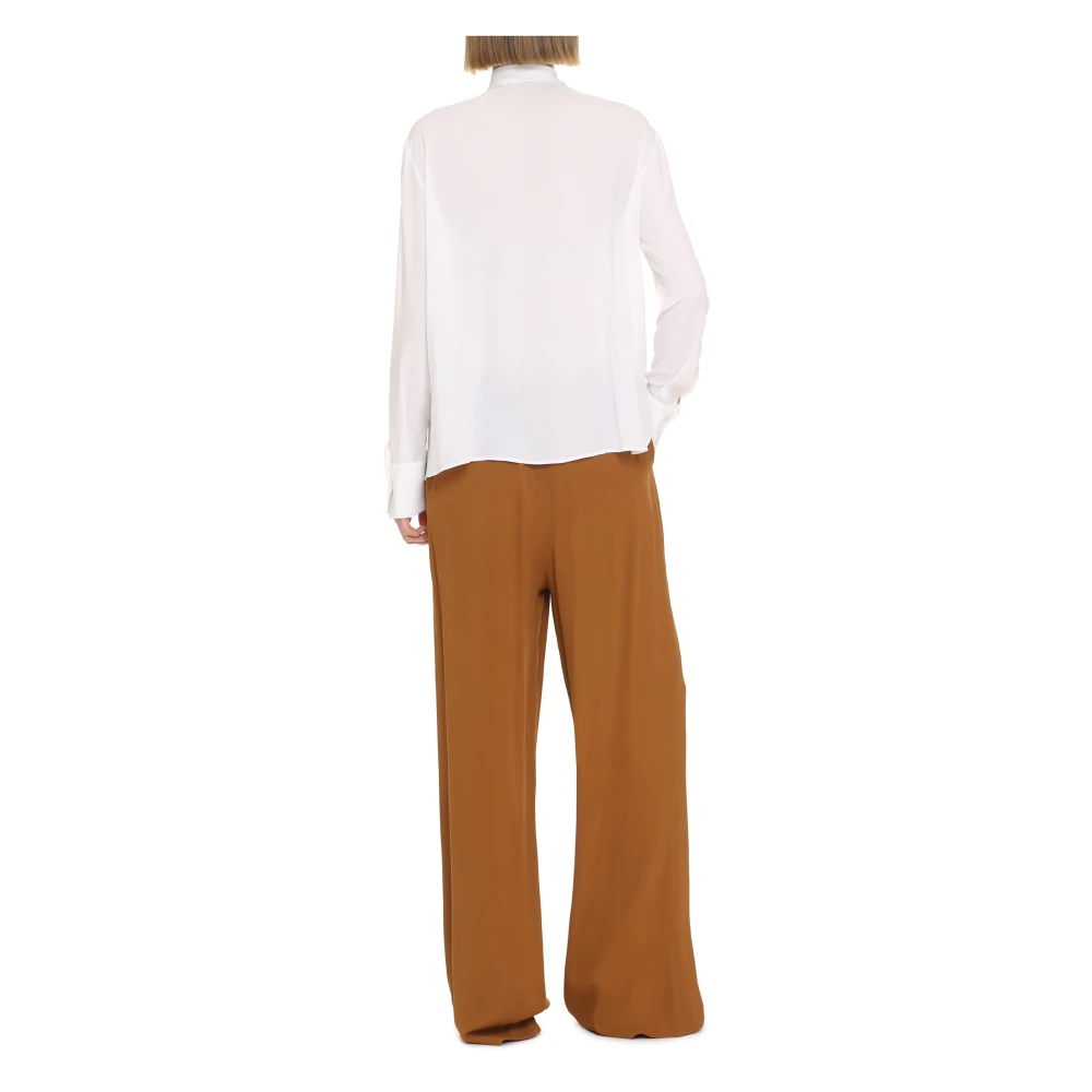Genny Zijden Crêpe Shirt met Kralenborduursel White Dames