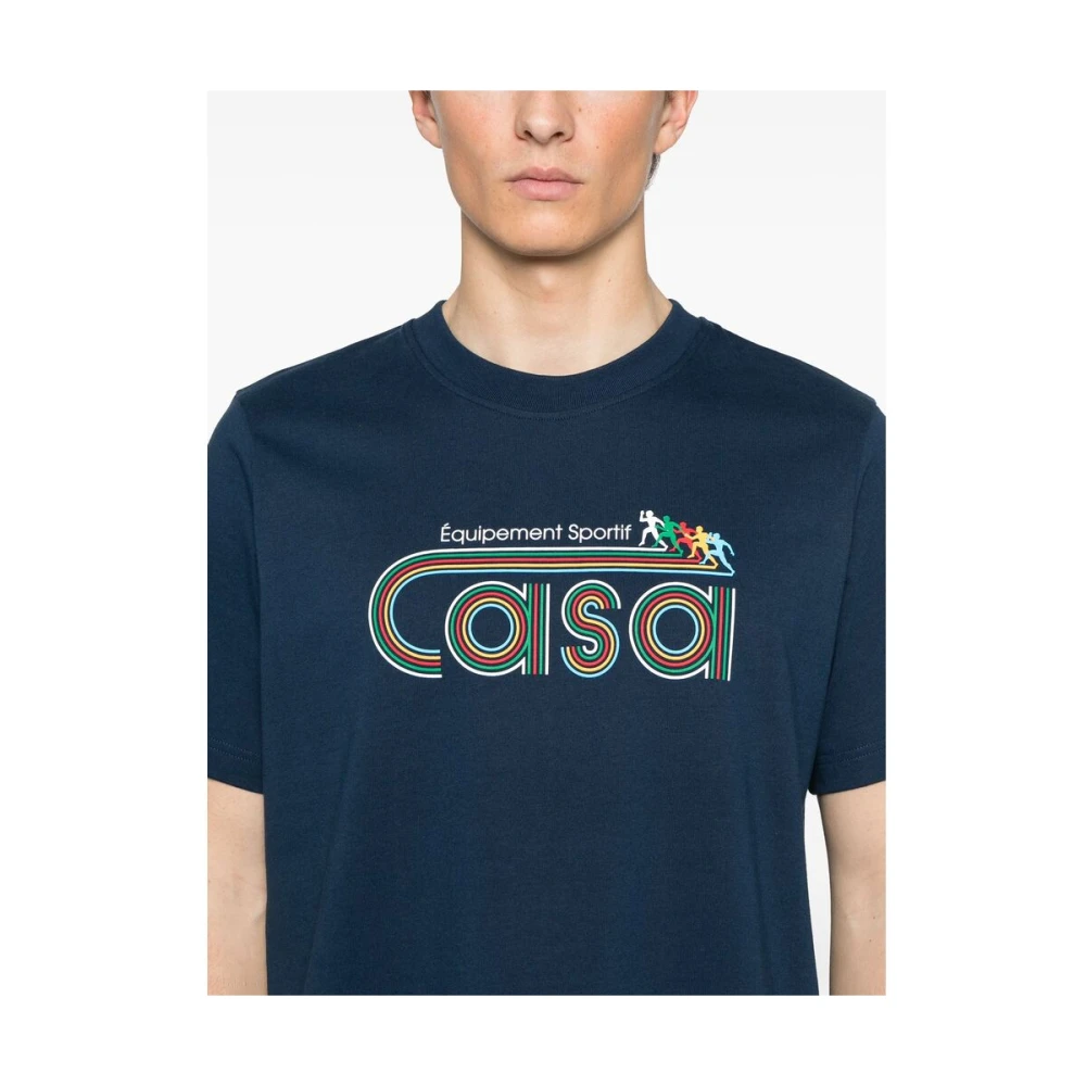 Casablanca Navy Blue Crew Neck T-shirt Blue Heren