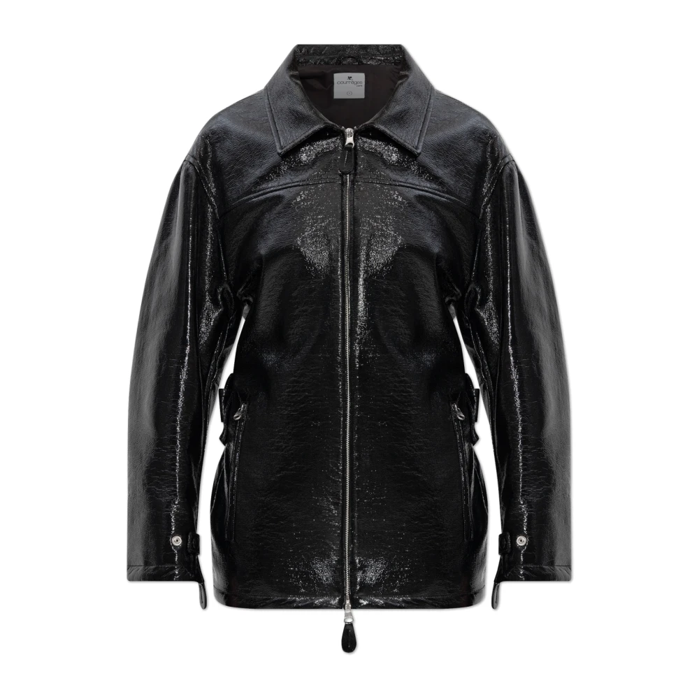 Courrèges Women's Black Lacquered Jacket - Light Jackets - Xs - Jackets