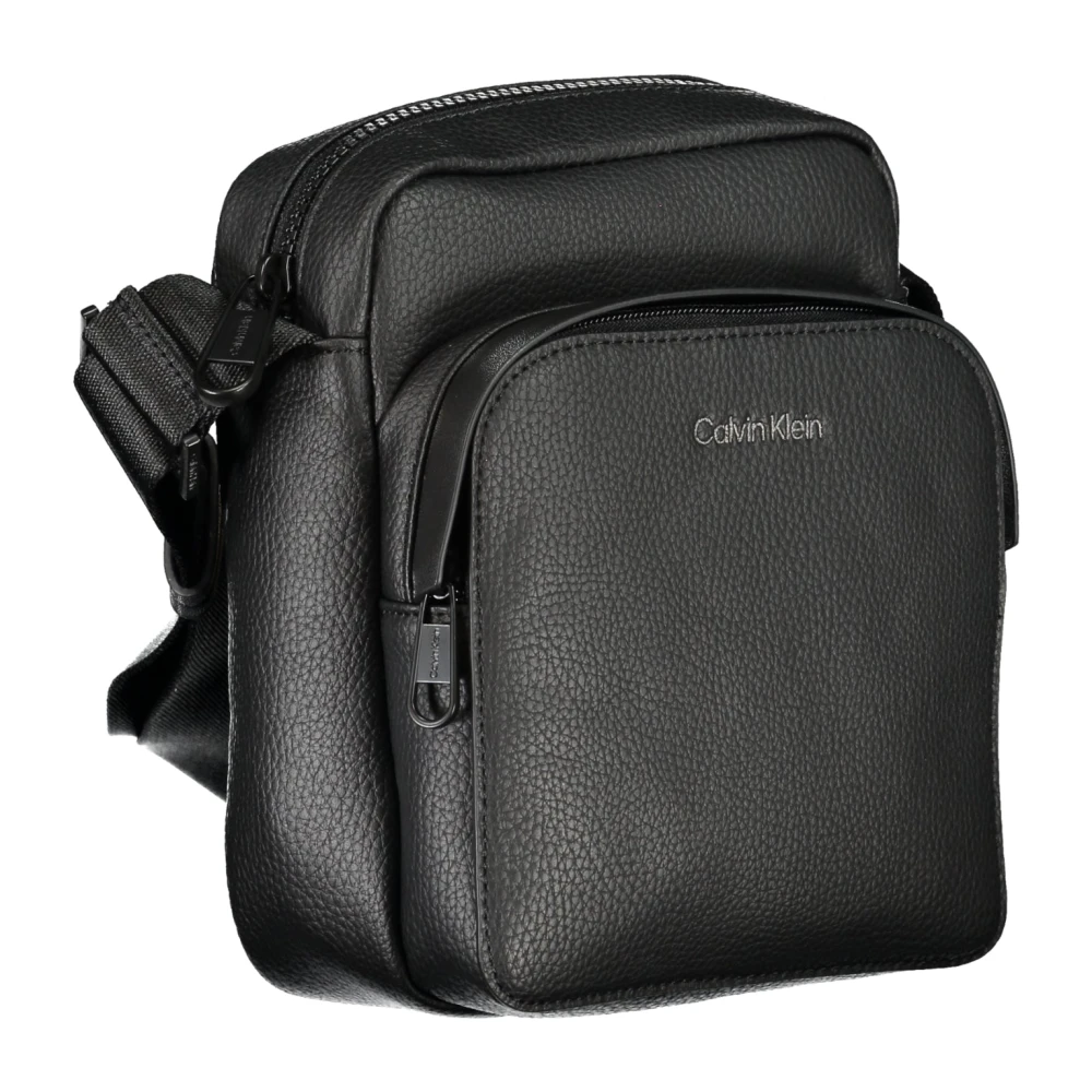 Calvin Klein Zwarte Heren Schoudertas Contrast Details Black Heren