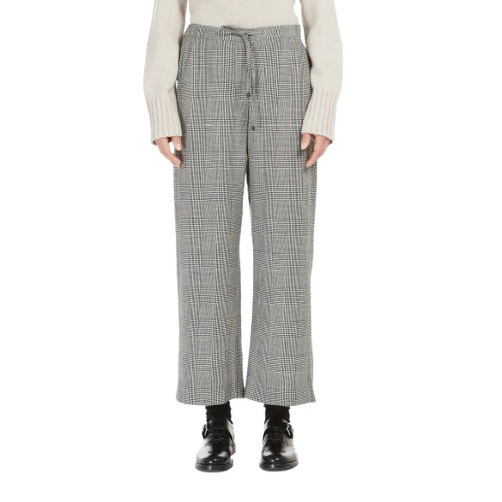 Max Mara Wollen Joggers met Elastische Taille Gray Dames