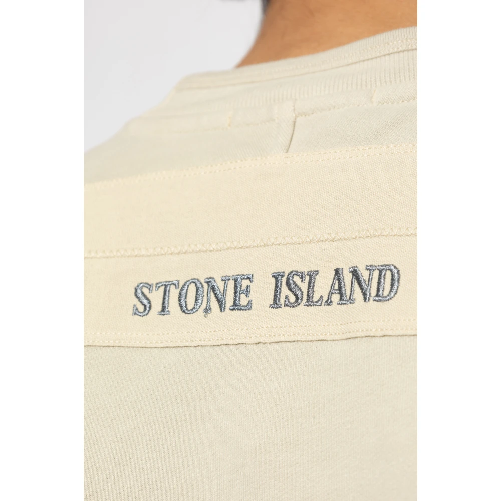 Stone Island Sweatshirt met logo Beige Heren