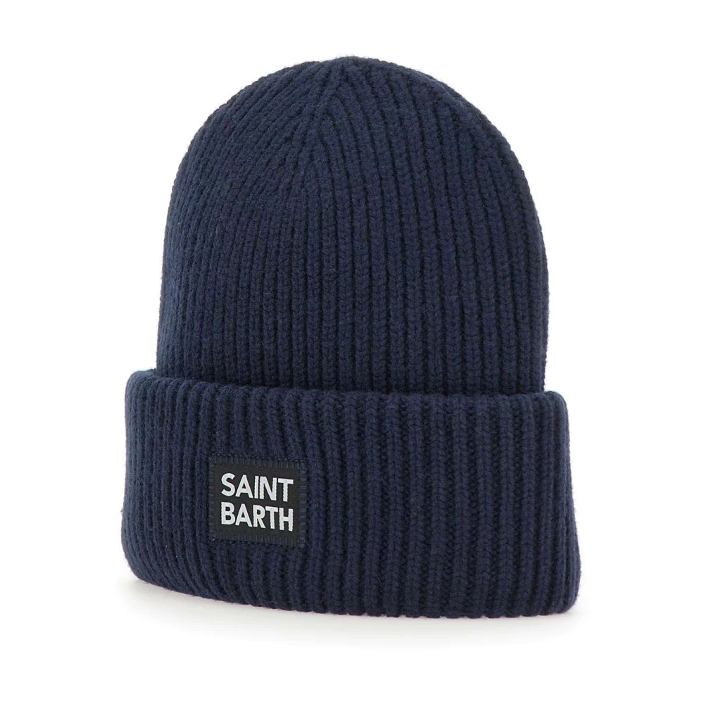 MC2 Saint Barth Navy Blue Wool Cashmere Cap Blue Heren