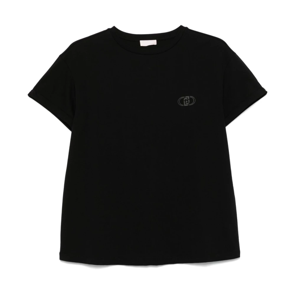 Liu Jo Zwarte Crew Neck T-shirts en Polos Black Dames