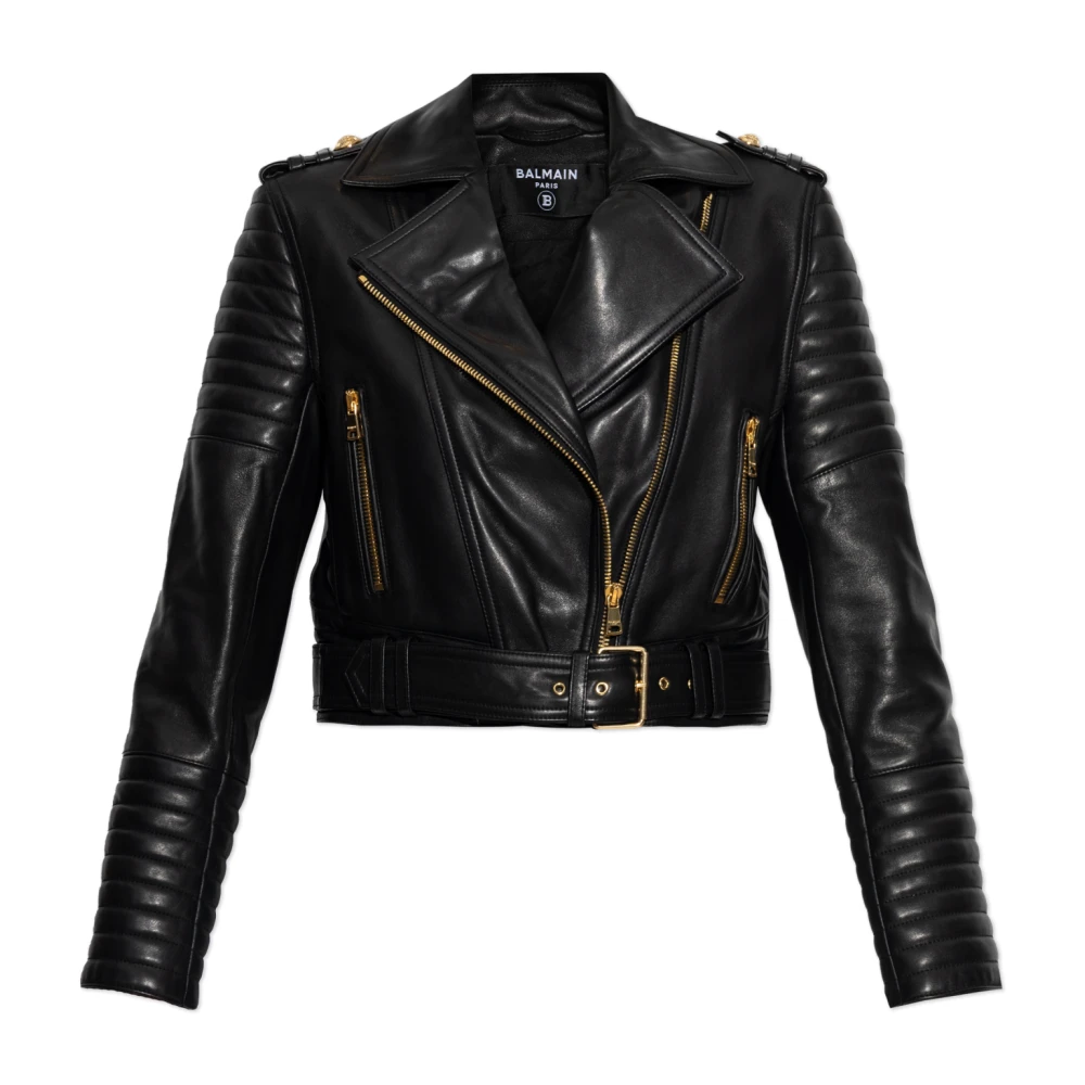 Jackets > Leather Jackets - - Balmain - Modalova