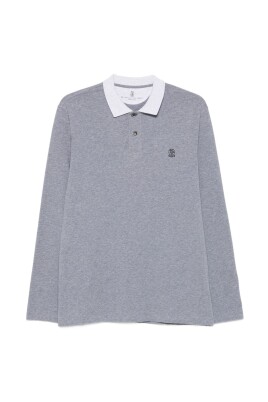 polo-a-manches-longues-gris