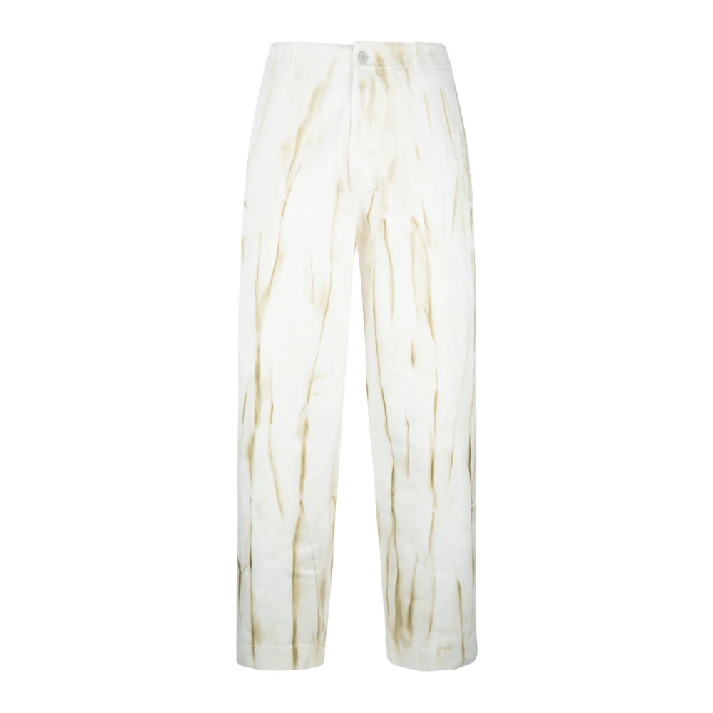 Emporio Armani Mannelijk Beige Broeken Heren, M, Katoen, Cropped Broek