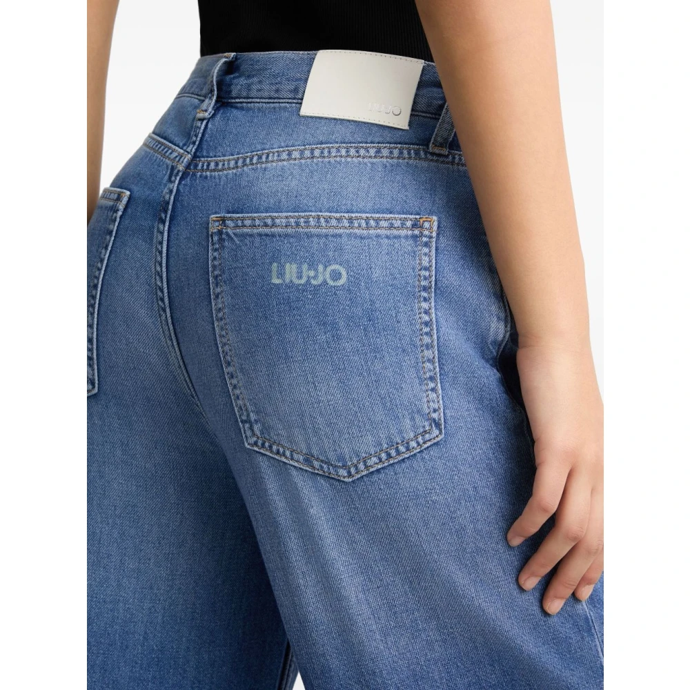 Liu Jo Hoge Taille Denim Jeans Blauw Blue Dames