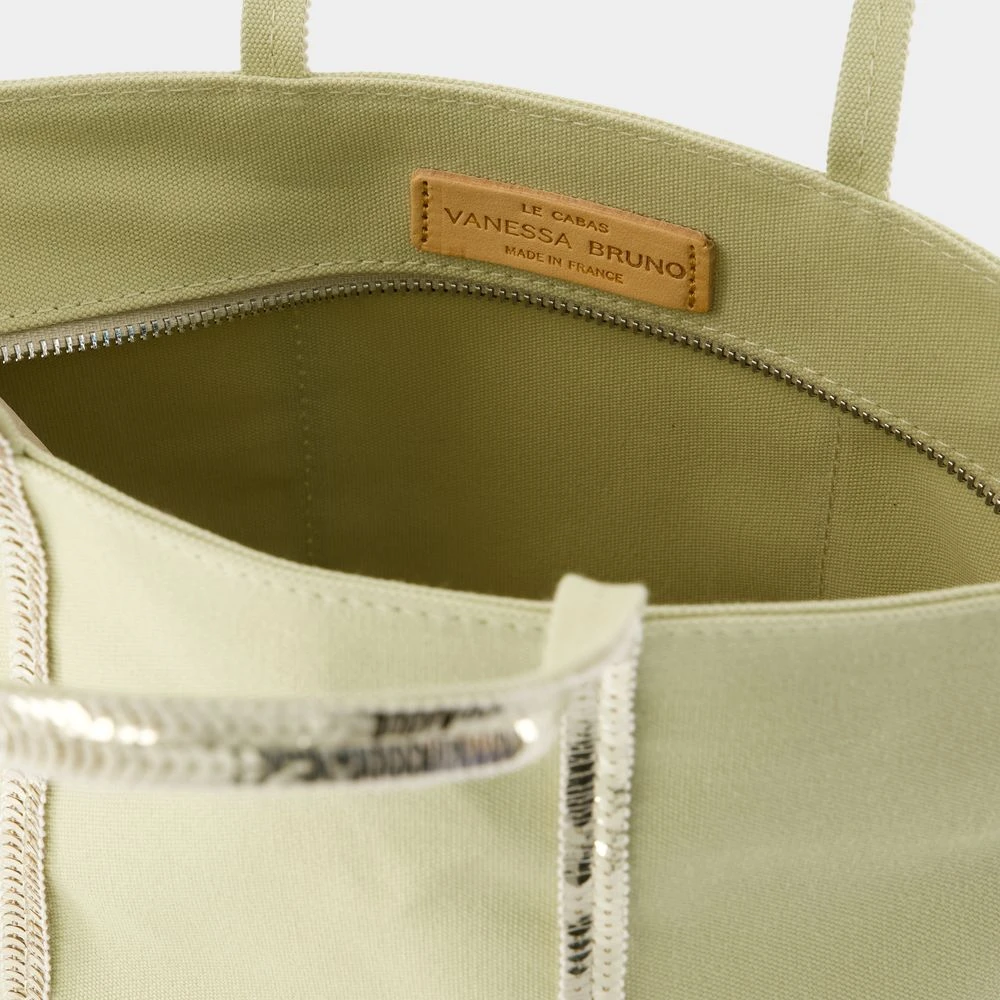 Vanessa Bruno Gele Katoenen Shopper Tas Dubbel Draag Yellow Dames