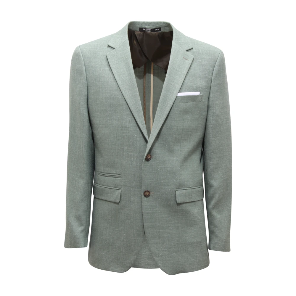 Selected Homme Men's Green Oasis Linen Blazer - Blazers - L - Jackets