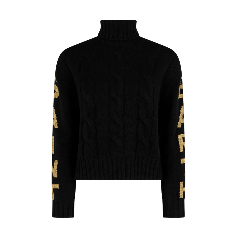 Saint Barth Zwarte coltrui met jacquard Black Dames