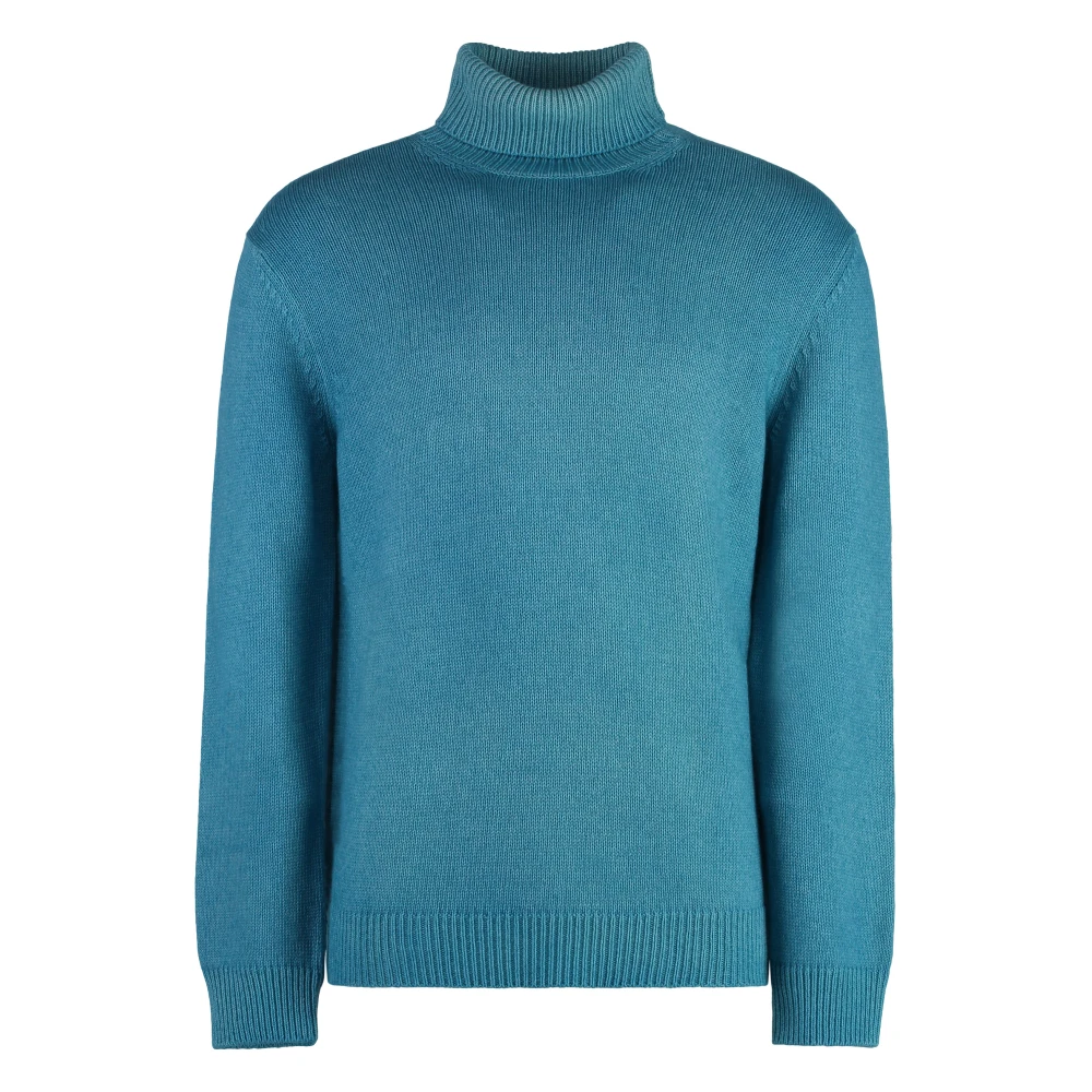 Malo Cashmere blend turtleneck sweater Blue Heren