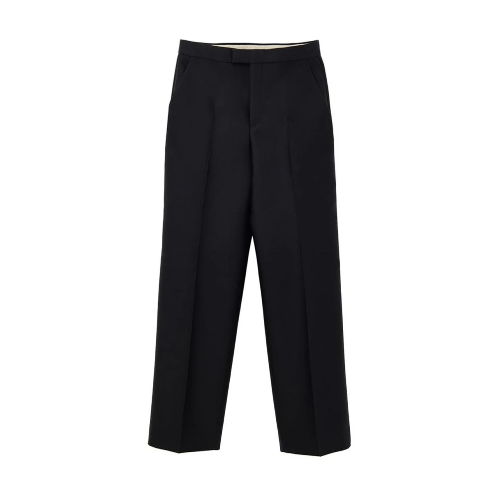 Gucci Women's Black Straight Trousers, M, Luxury Wool-Silk Cropped Trousers