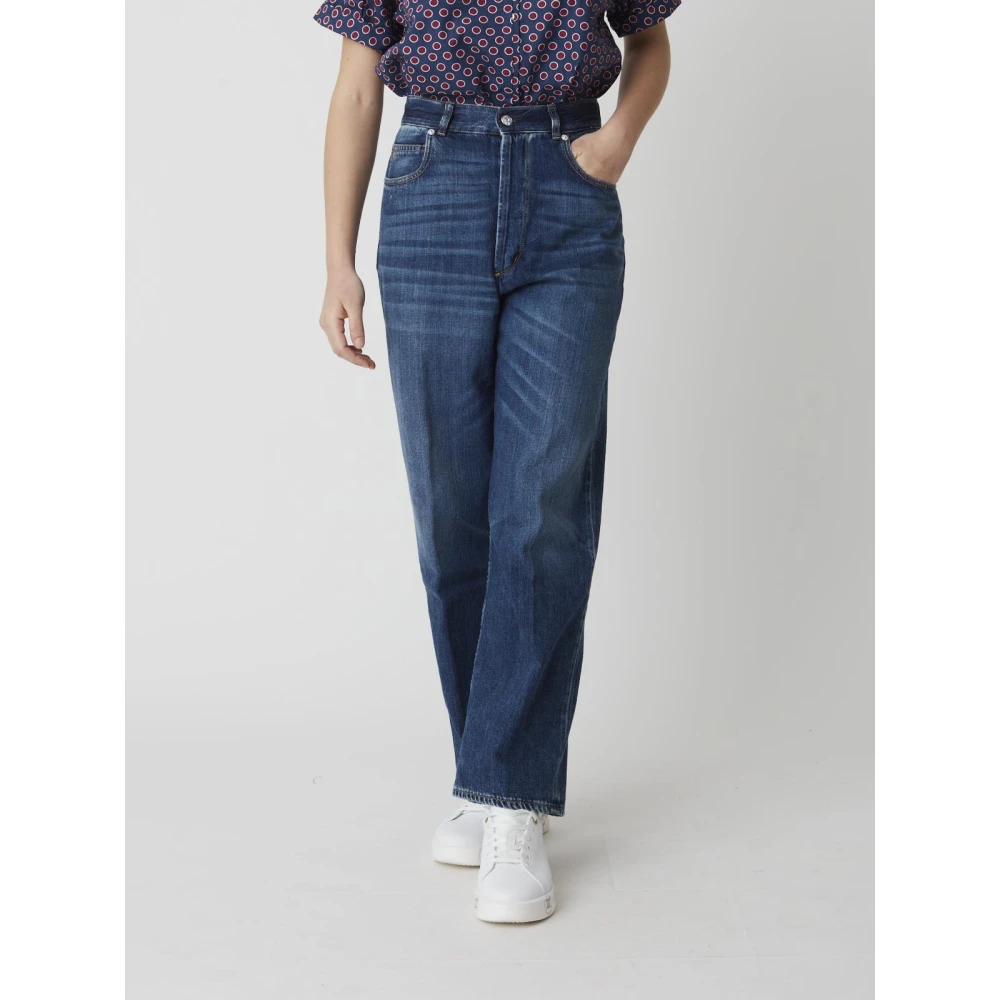 Nine In The Morning Hoge Taille Straight Leg Jeans Blue Dames