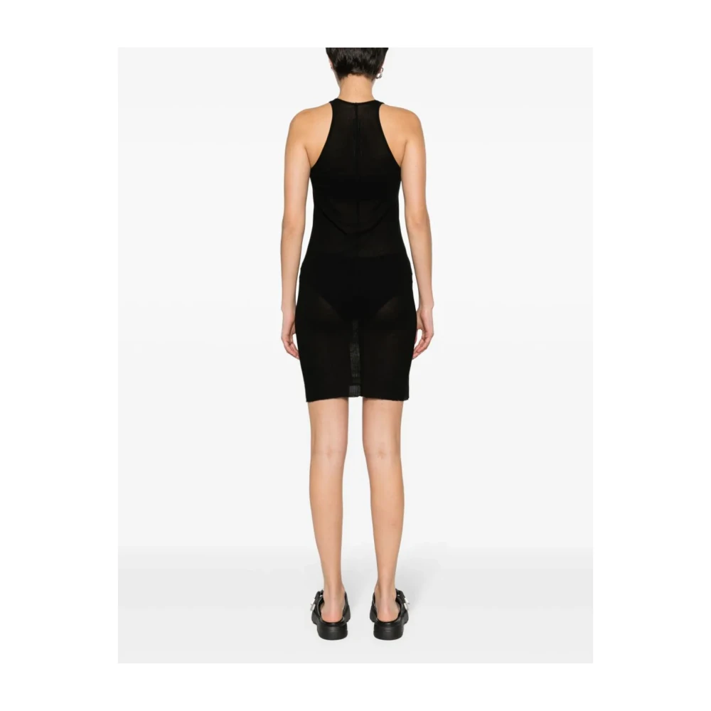 Rick Owens Zwarte katoenen jurk met racerback Black Dames
