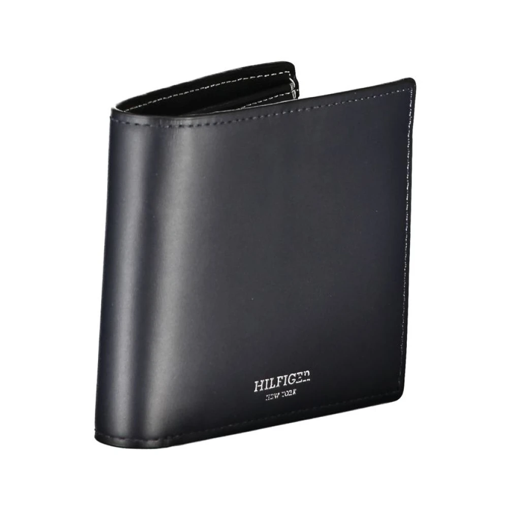 Tommy Hilfiger Elegante Blauw Lederen Bi-Fold Portemonnee Blue Heren