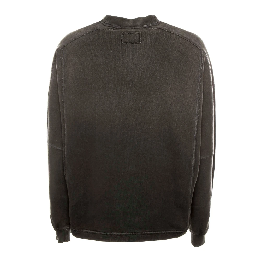 Represent Vintage Washed Stepped Hem Sweatshirt Black Heren