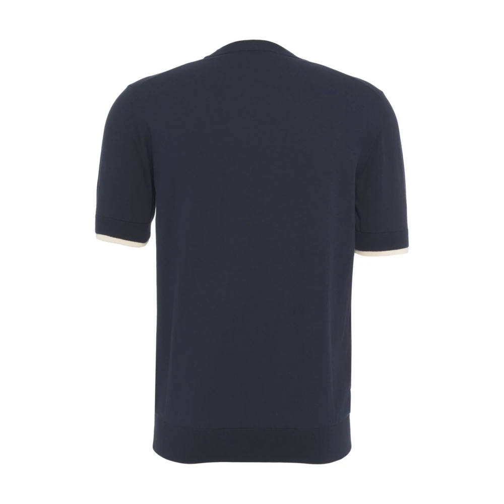 Paolo Pecora Blauw Crew Neck T-Shirt Stijlvol Casual Blue Heren