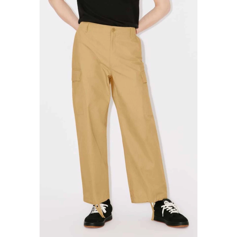 Kenzo Camel Cargo Broek Vintage Stijl Brown Heren
