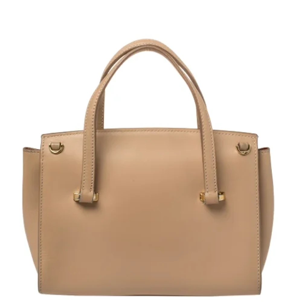 Salvatore Ferragamo Pre-owned Leather handbags Beige Dames