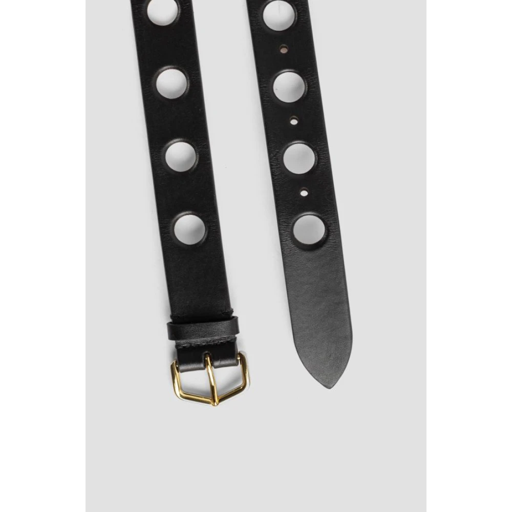 Alaïa Zwart Geperforeerde Leren Riem Black Dames