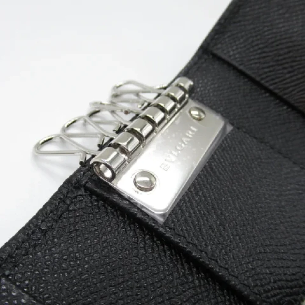 Bvlgari Vintage Pre-owned Leather key-holders Black Unisex