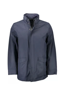 Blå Polyester Dubbel Jacka