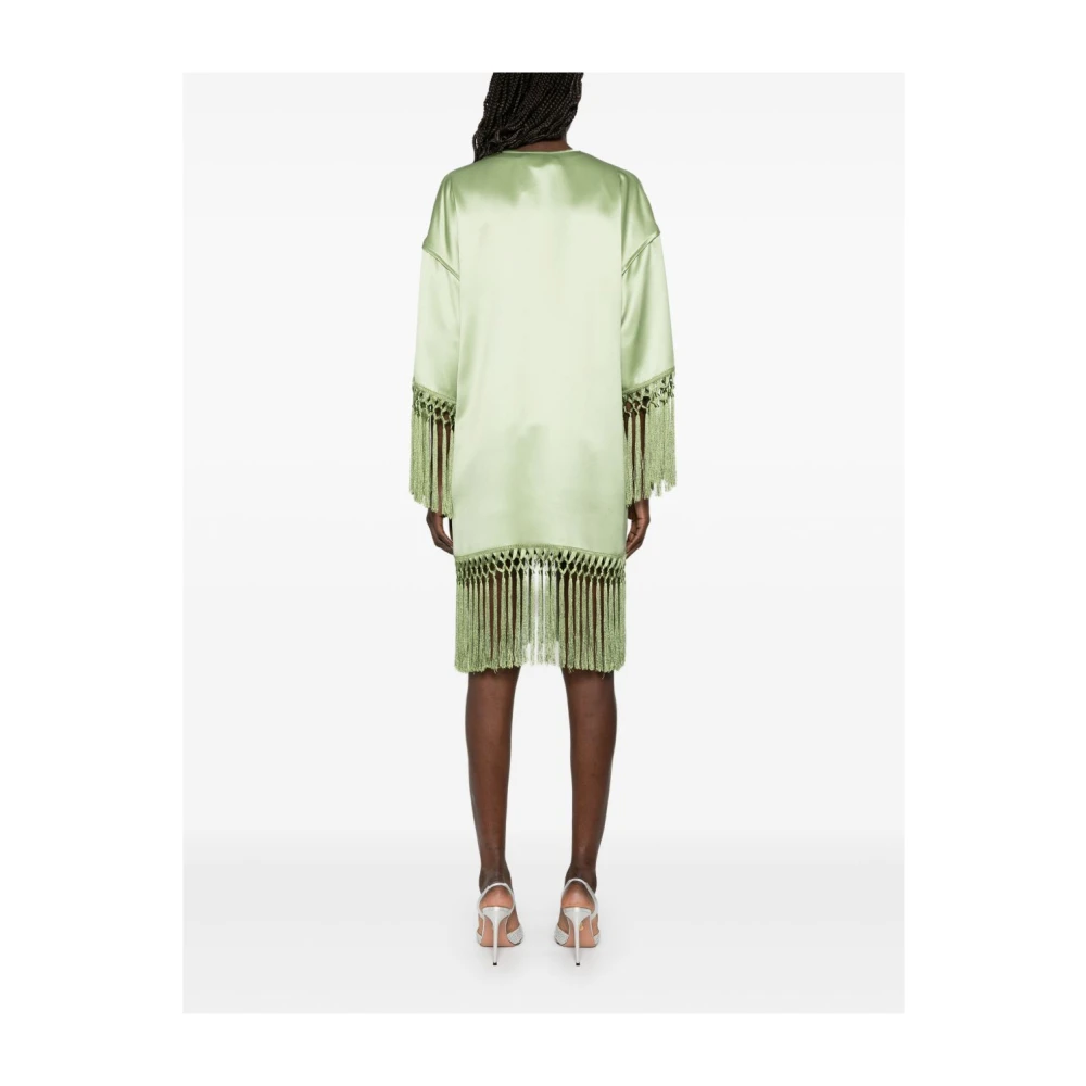 Valentino Groene V-hals Jurk met Kwastjes Green Dames