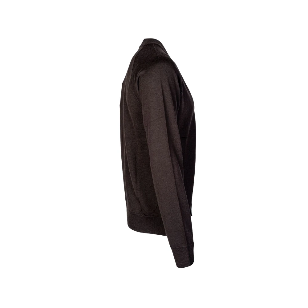 Paolo Pecora Heren wollen vest Raglan schouder Brown Heren
