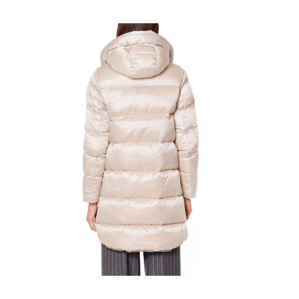 BomBoogie Lange Winterjas met Omslag Kraag Beige Dames