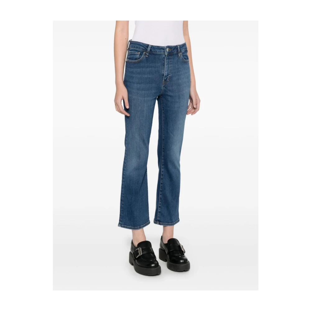 Frame Gebleekte Bootcut Cropped Jeans Blue Dames