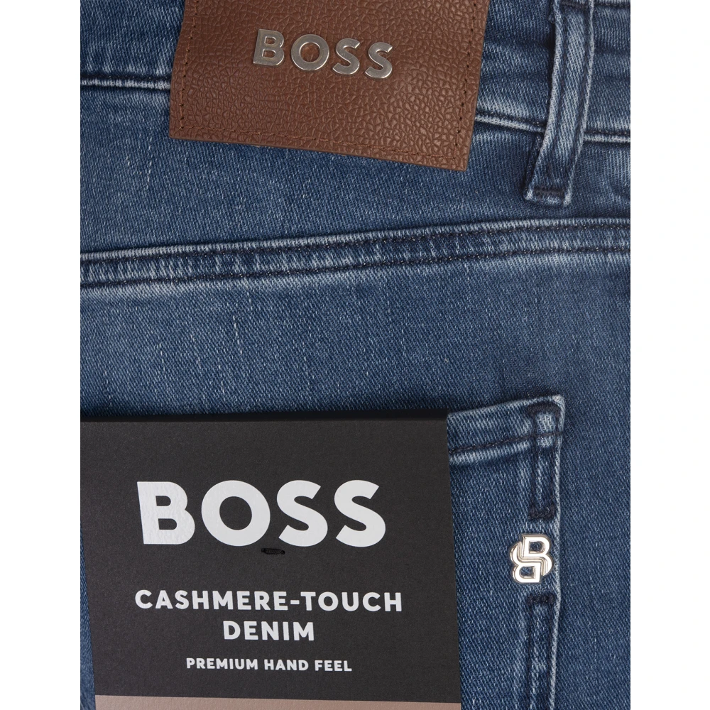 Hugo Boss Blauwe Denim Straight Fit Jeans Blue Heren