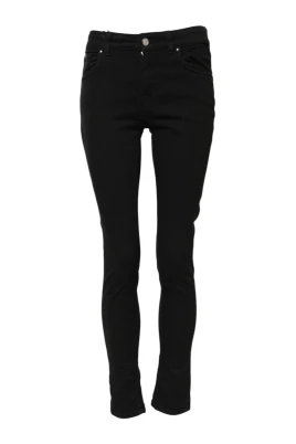 Svarta Skinny Denim Jeans med dragkedja