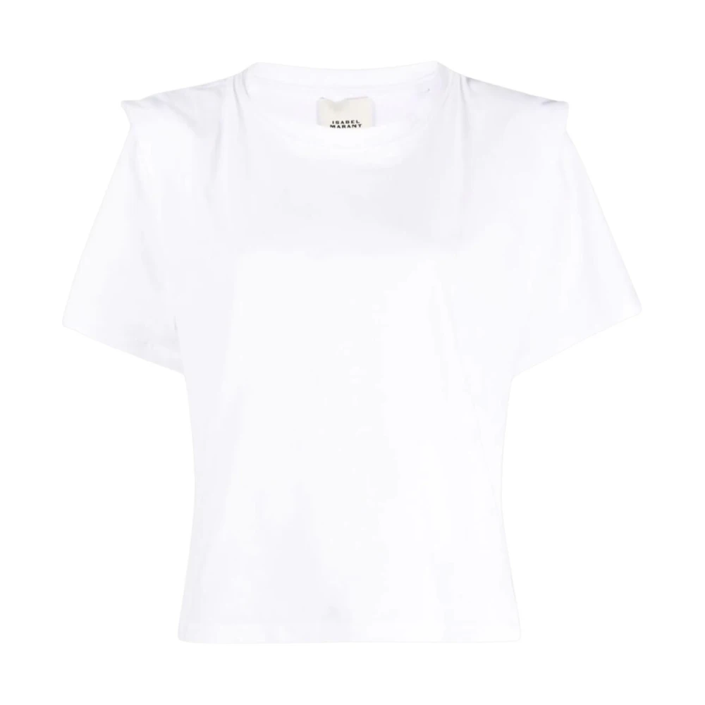 Isabel marant Witte Katoenen T-shirt met Gestructureerde Schouders White Heren