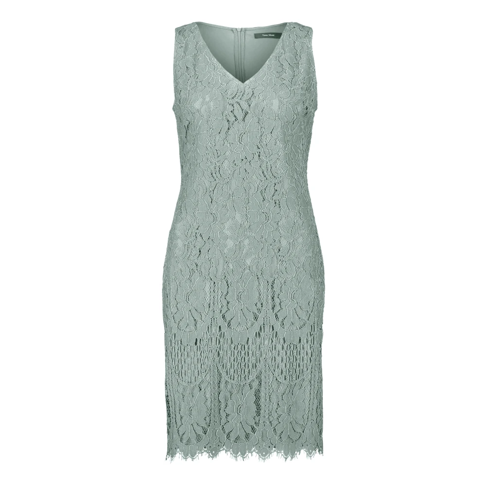 Vera Mont Kanten cocktailjurk bloemenaccent Blue Dames