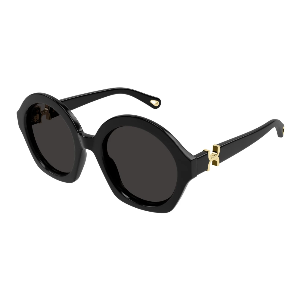Chloé Women's Black Classic Round Frame Sunglasses