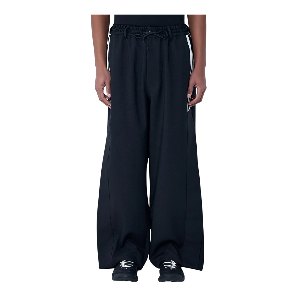 Y-3 Men's Black Training Trousers & Tights, M, Drawstring Wide-Leg Trousers